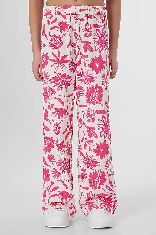 Комплект для девочек (топ, брюки) MARK FORMELLE, розовые цветы на молочном - фото 2