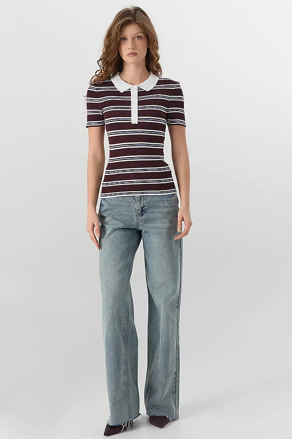 Джемпер женский MARK FORMELLE, коричневая полоска - фото 2