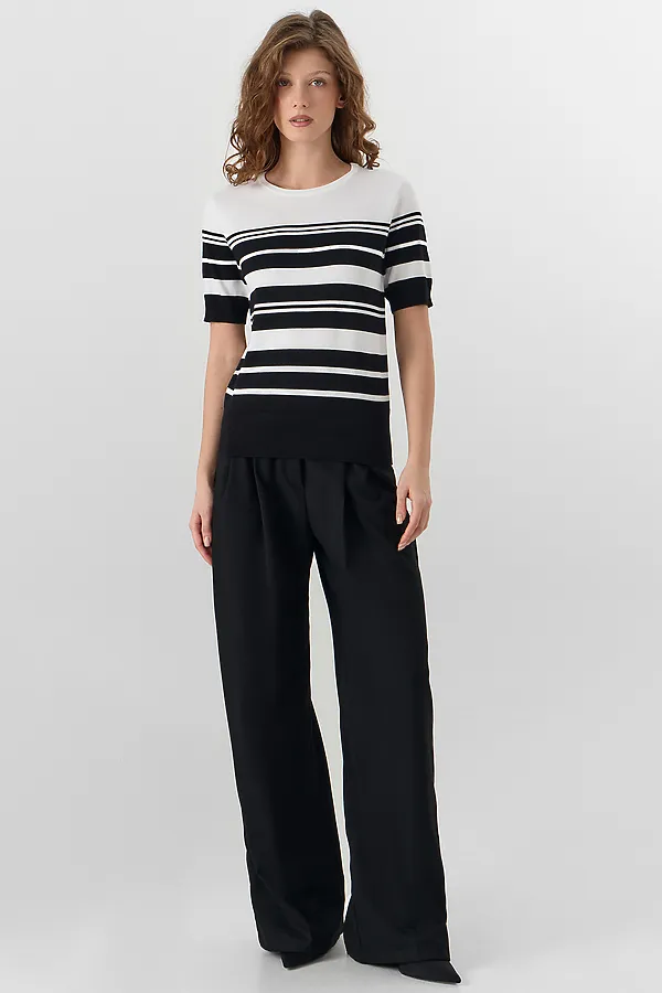 Джемпер женский MARK FORMELLE, черно -белая полоска - фото 2