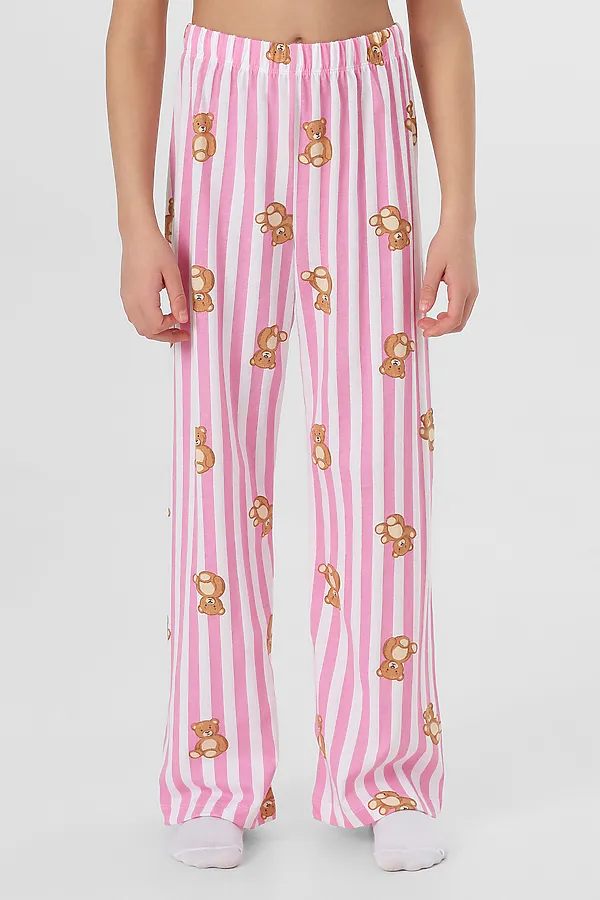 Комплект для девочек (футболка, брюки) MARK FORMELLE, бежевый +медведи на полоске - фото 2