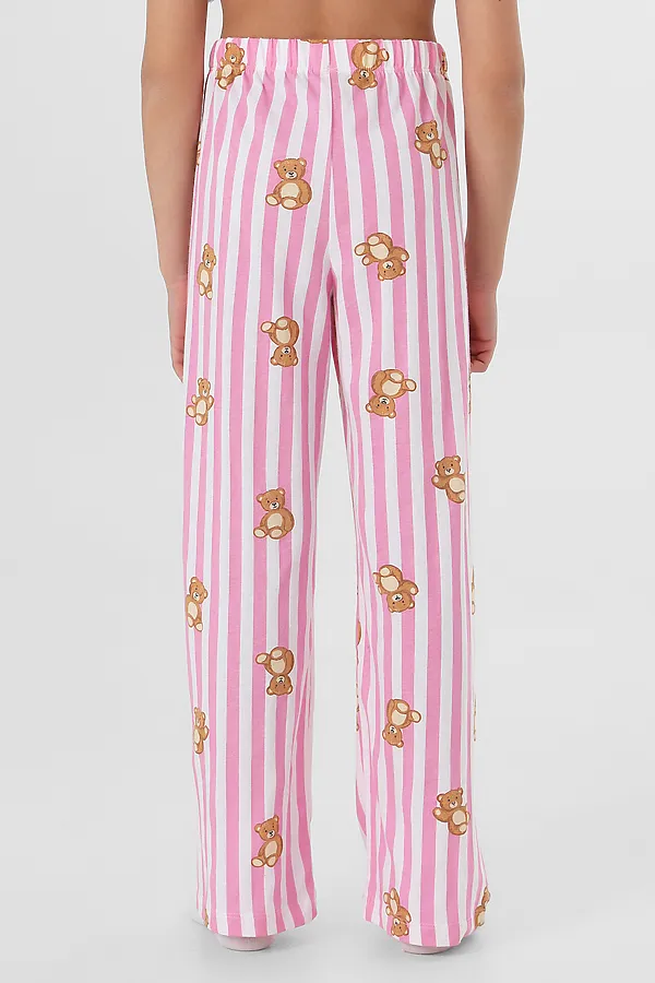 Комплект для девочек (футболка, брюки) MARK FORMELLE, бежевый +медведи на полоске - фото 2