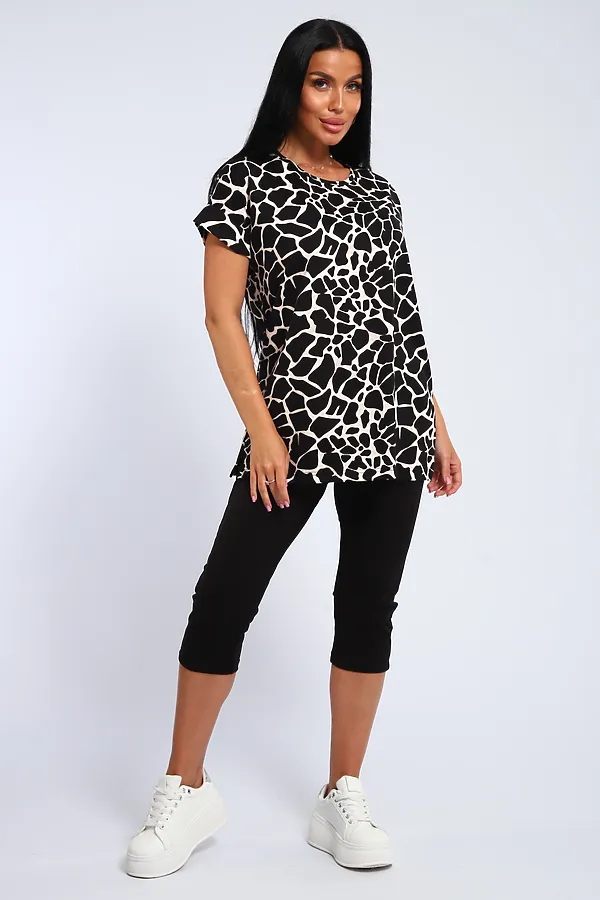 Костюм с бриджами КДЖ НАТАЛИ, бежевый, жираф - фото 2