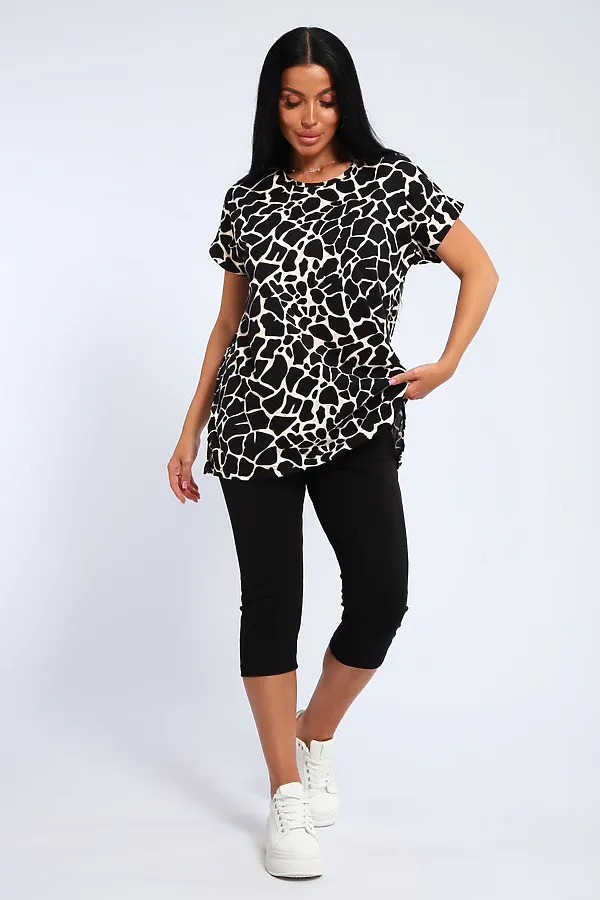 Костюм с бриджами КДЖ НАТАЛИ, бежевый, жираф - фото 2