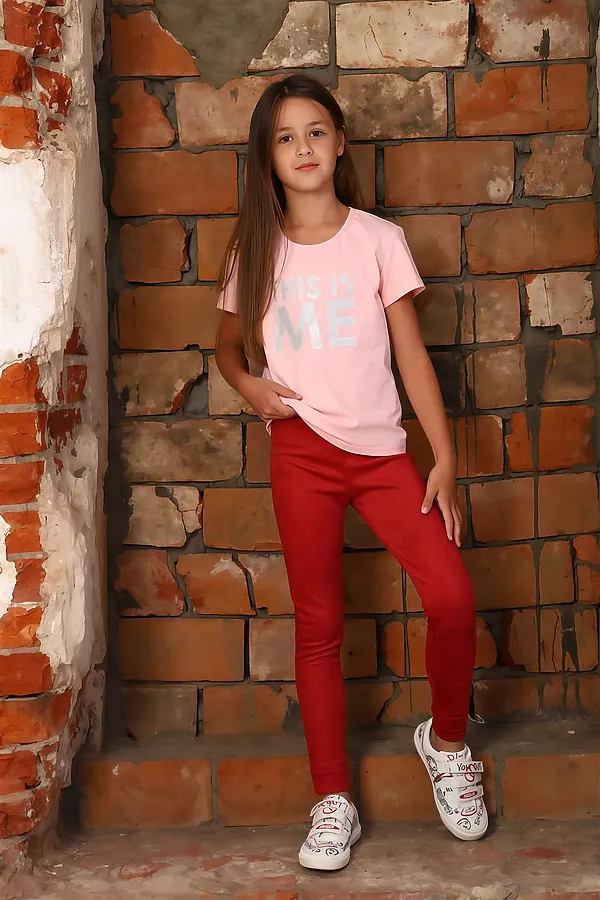 Детские брюки трикотажные 132 НАТАЛИ, красный - фото 2