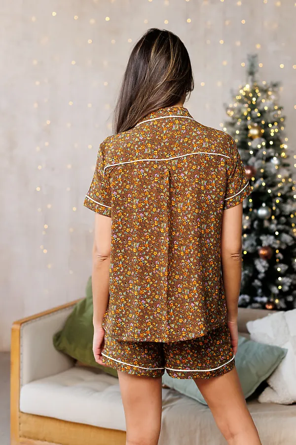 Пижама с шортами 228 НАТАЛИ, коричневый - фото 2