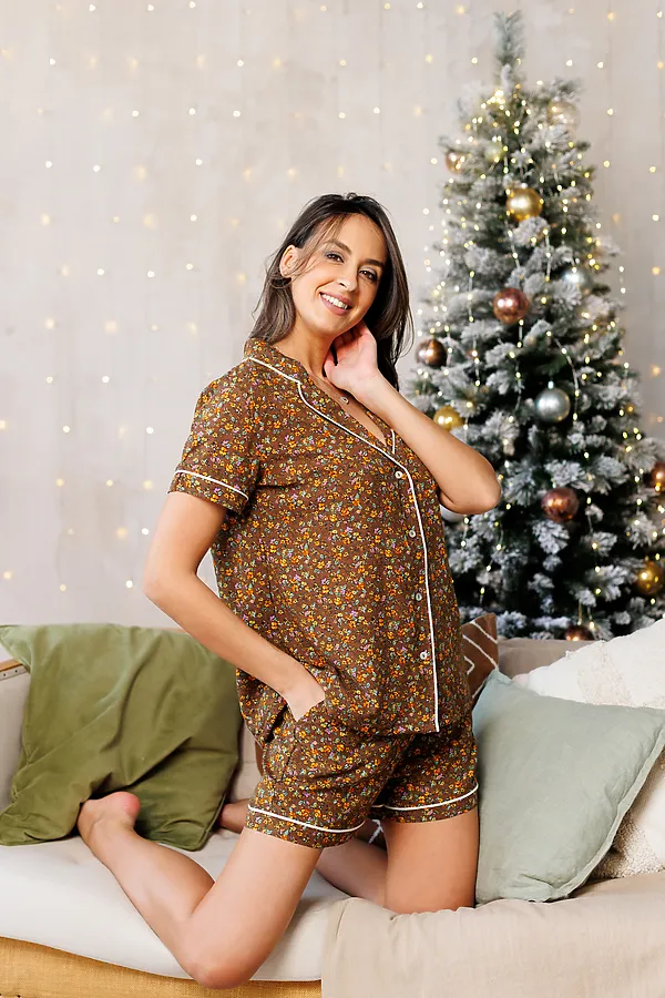 Пижама с шортами 228 НАТАЛИ, коричневый - фото 2
