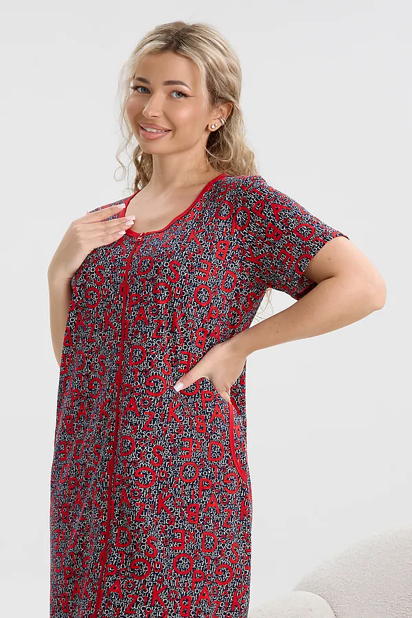 Халат 37000 НАТАЛИ, сине-красный - фото 2