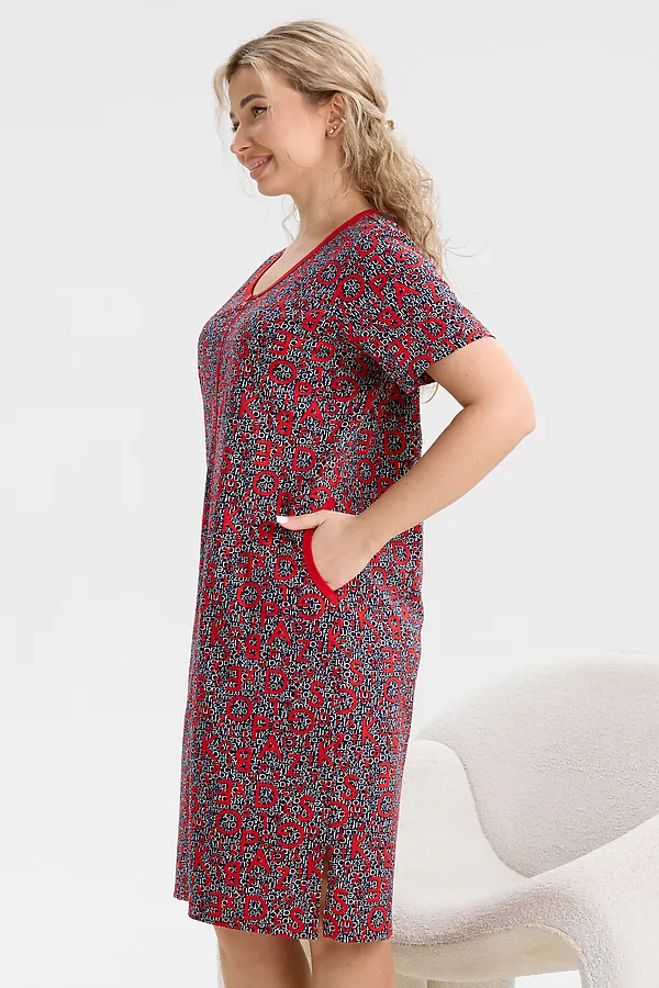 Халат 37000 НАТАЛИ, сине-красный - фото 2