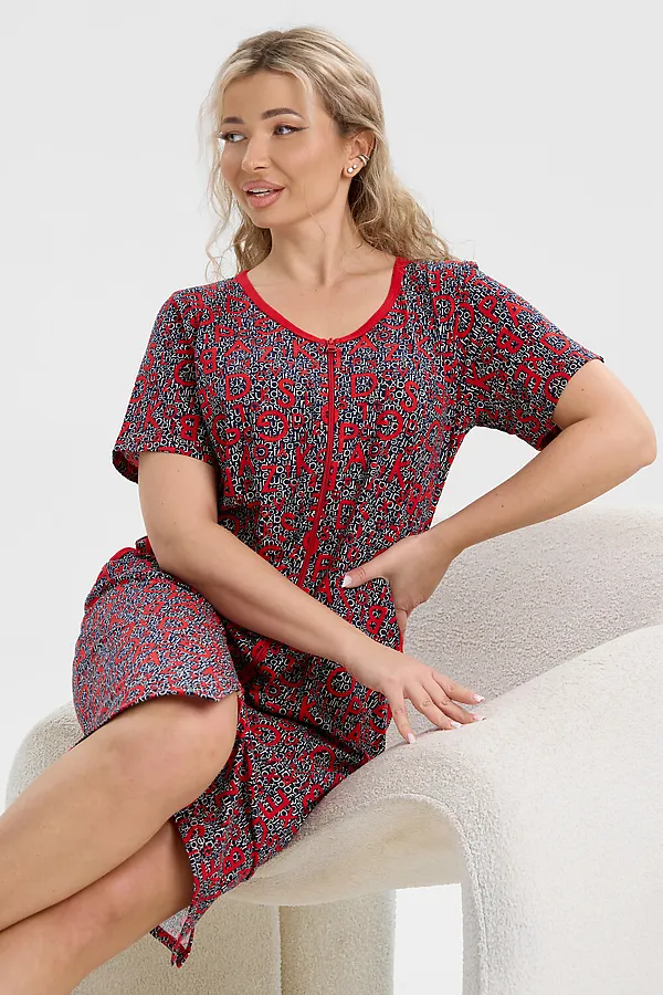 Халат 37000 НАТАЛИ, сине-красный - фото 2