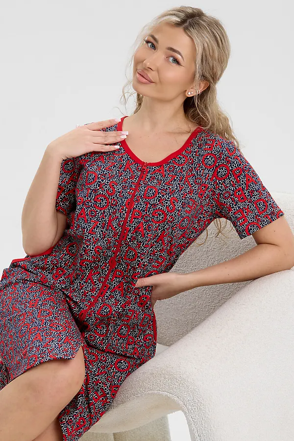 Халат 37000 НАТАЛИ, сине-красный - фото 2