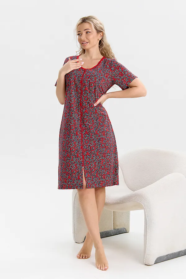 Халат 37000 НАТАЛИ, сине-красный - фото 2