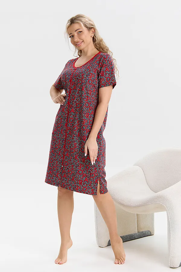 Халат 37000 НАТАЛИ, сине-красный - фото 2