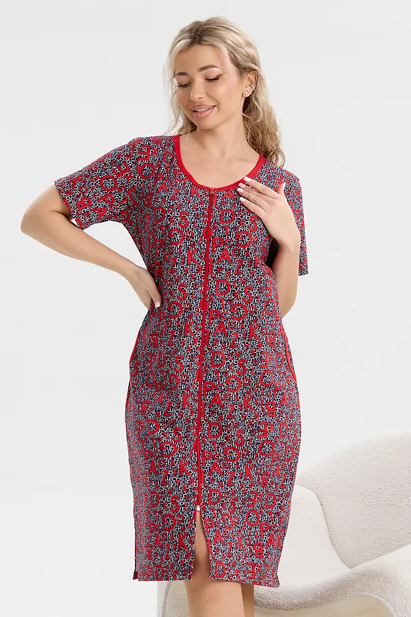 Халат 37000 НАТАЛИ, сине-красный - фото 2