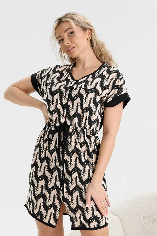 Халат 36998 НАТАЛИ, черно-бежевый - фото 2