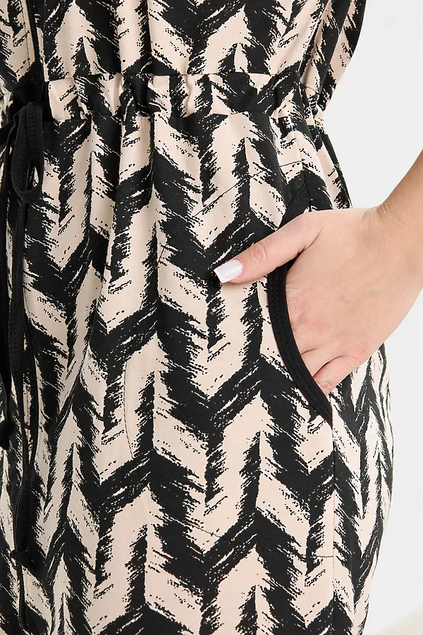 Халат 36998 НАТАЛИ, черно-бежевый - фото 2