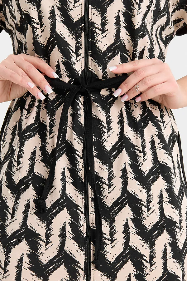 Халат 36998 НАТАЛИ, черно-бежевый - фото 2