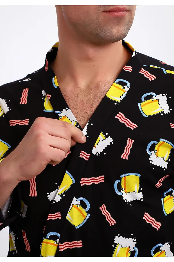 Халат 804 Артур НАТАЛИ, черный/пиво - фото 2