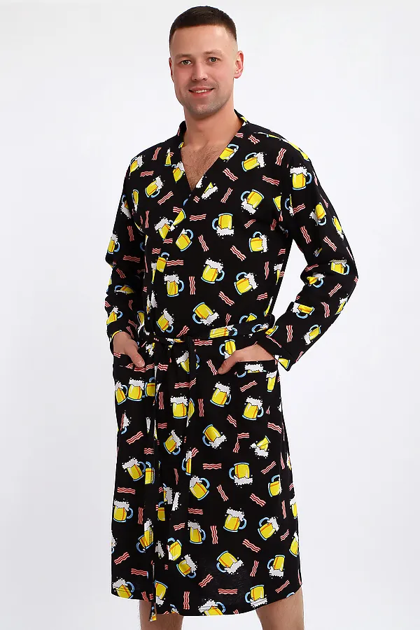 Халат 804 Артур НАТАЛИ, черный/пиво - фото 2