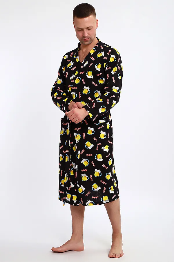 Халат 804 Артур НАТАЛИ, черный/пиво - фото 2