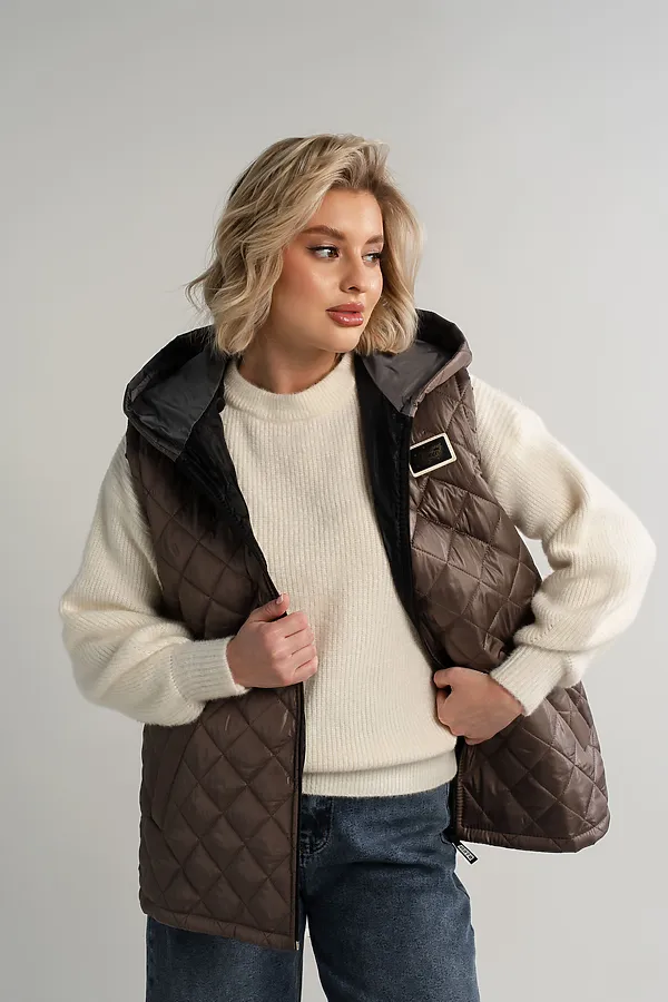 Жилет утепленный Дориана LADY TAIGA, кофе - фото 2