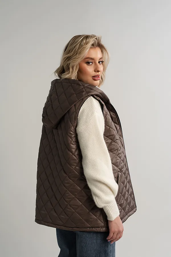 Жилет утепленный Дориана LADY TAIGA, кофе - фото 2