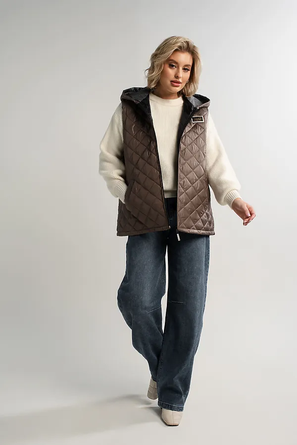 Жилет утепленный Дориана LADY TAIGA, кофе - фото 2