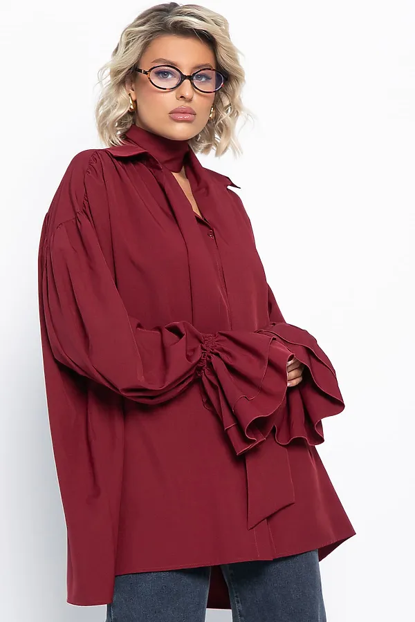 Блуза Присцилла LADY TAIGA, бордовая - фото 2