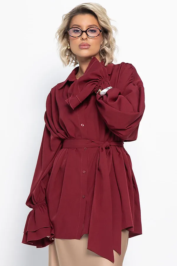 Блуза Присцилла LADY TAIGA, бордовая - фото 2