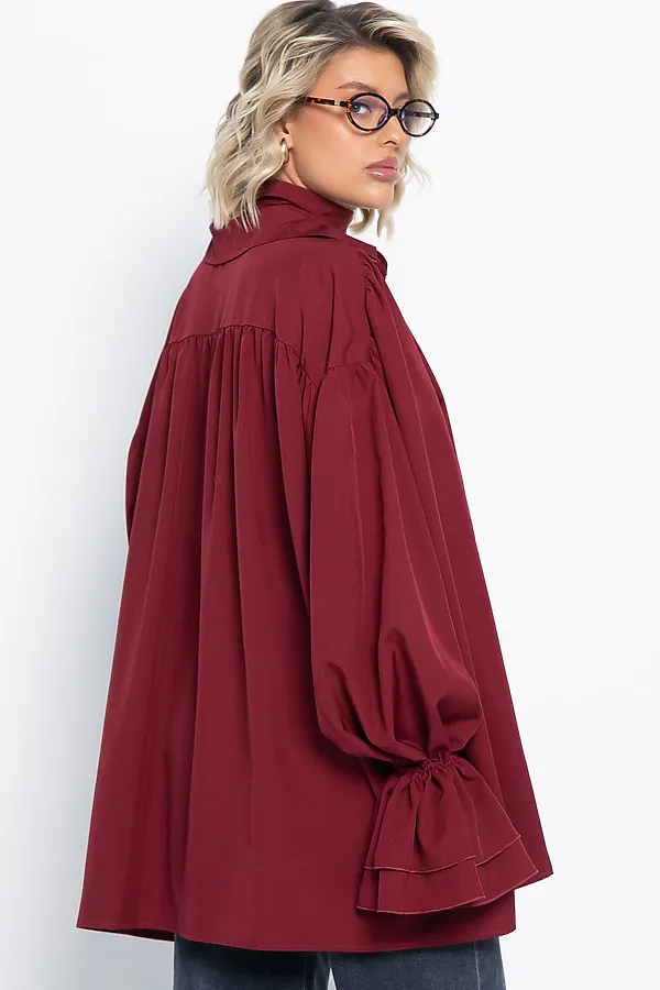 Блуза Присцилла LADY TAIGA, бордовая - фото 2