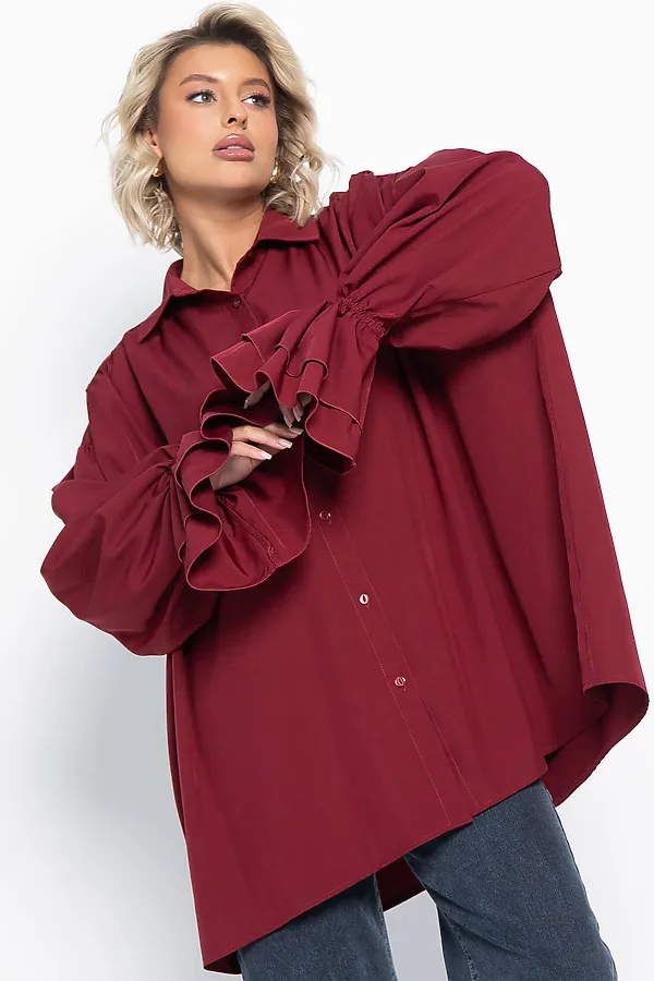 Блуза Присцилла LADY TAIGA, бордовая - фото 2
