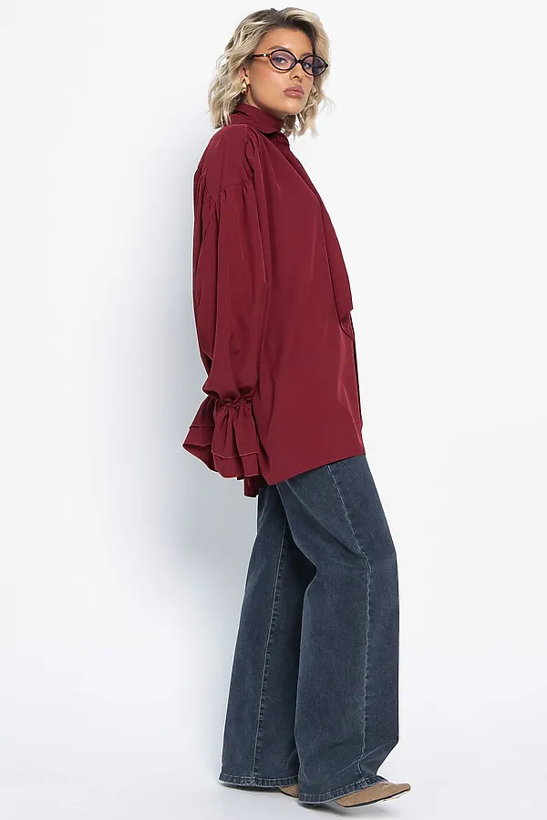 Блуза Присцилла LADY TAIGA, бордовая - фото 2