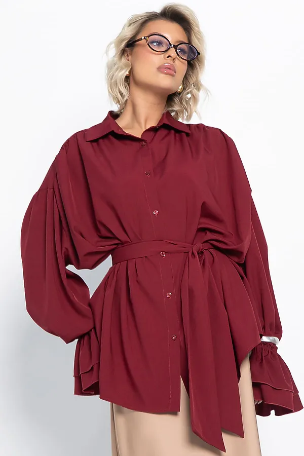 Блуза Присцилла LADY TAIGA, бордовая - фото 2