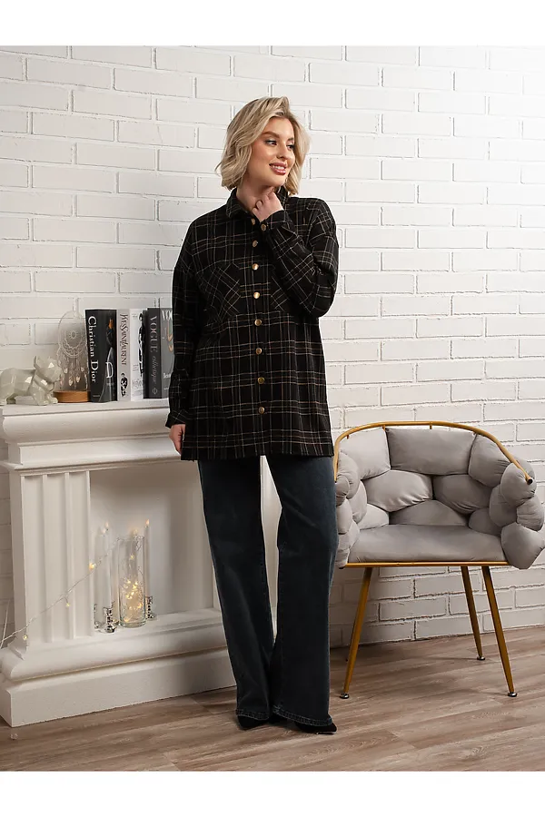 Рубашка с длинным рукавом Доротея LADY TAIGA, черная - фото 2