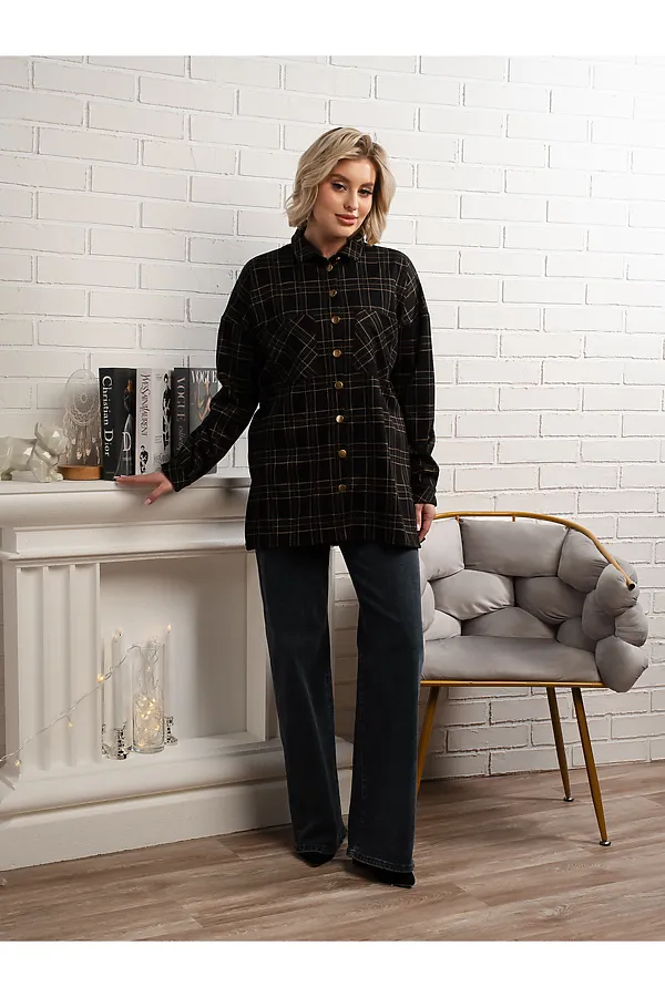 Рубашка с длинным рукавом Доротея LADY TAIGA, черная - фото 2