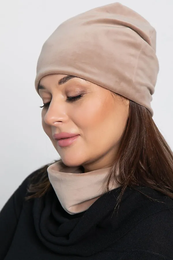 Комплект шапка шестиклинка и снуд LADY TAIGA, бежевый - фото 2