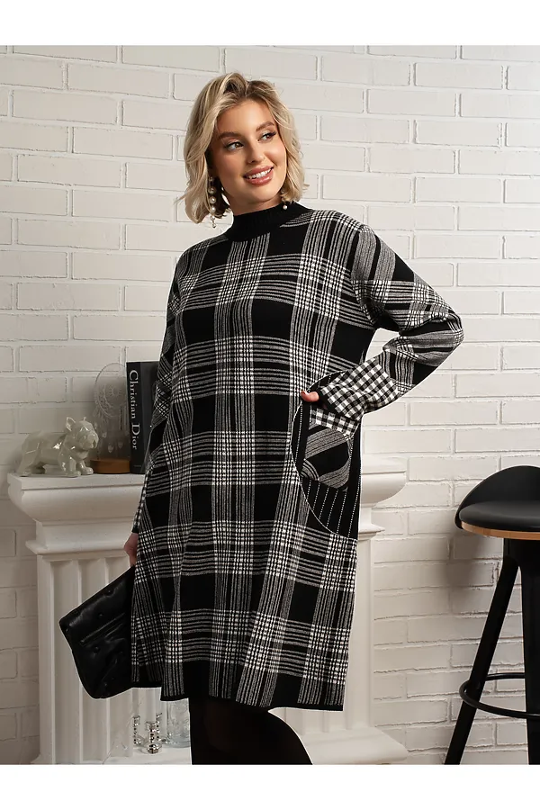 Платье Добринка LADY TAIGA, черно-белое - фото 2