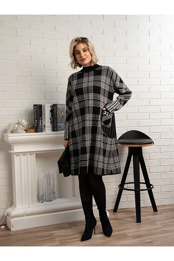 Платье Добринка LADY TAIGA, черно-белое - фото 2