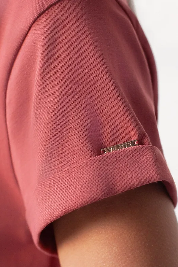 Свободная футболка с принтом из премиального хлопка с эластаном VILATTE, т.коралл_блики - фото 2