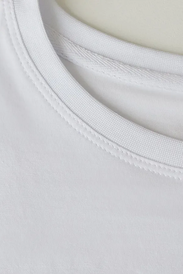 Базовая футболка полуприлегающая из премиального хлопка с эластаном VILATTE, белый - фото 2