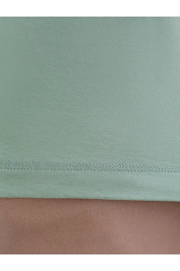 Футболка базовая полуприлегающая из премиального хлопка с принтом VILATTE, св.оливковый_wander - фото 2