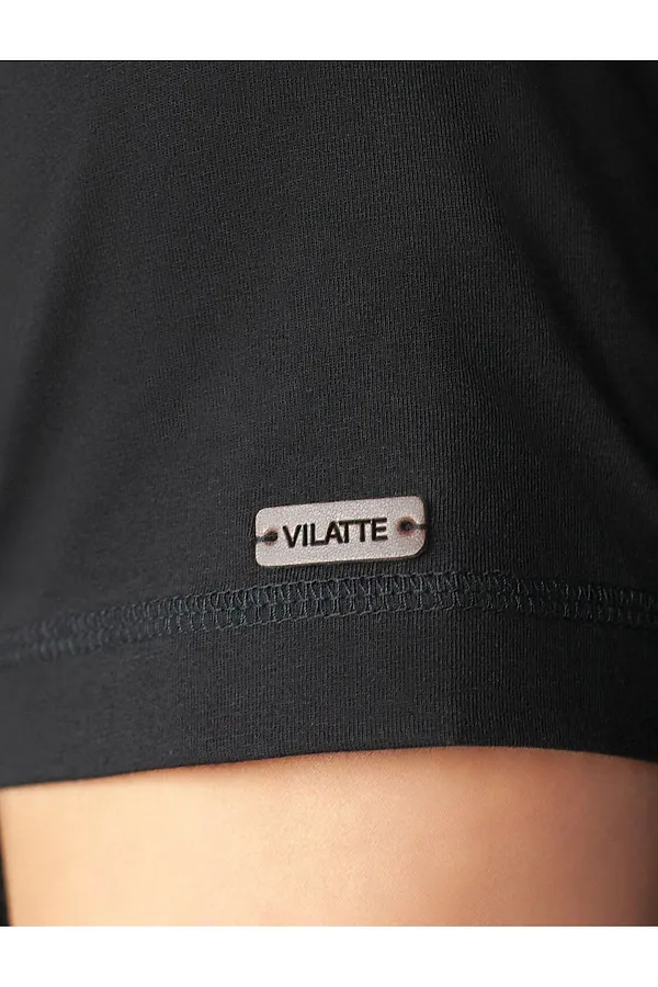 Футболка базовая полуприлегающая из премиального хлопка с принтом VILATTE, черный_adventure - фото 2
