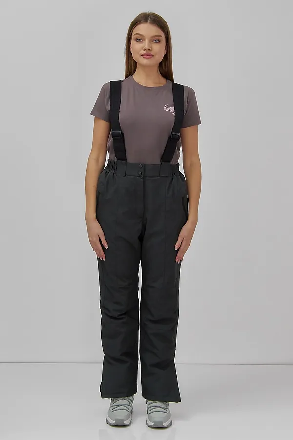 Брюки горнолыжные женские утепленные черного цвета MTFORCE, черный - фото 2