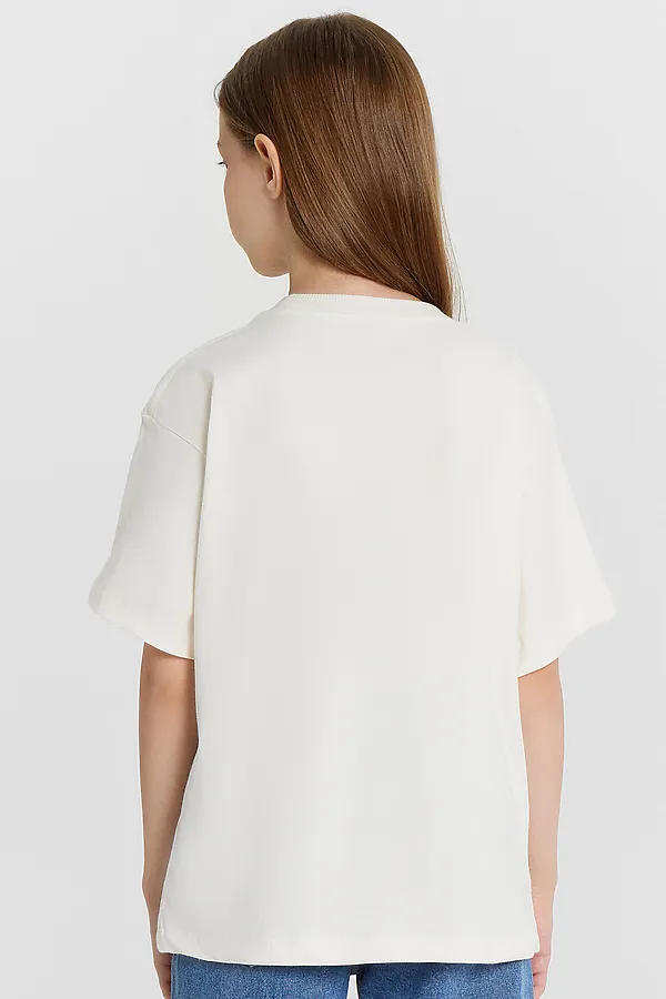 Футболка для девочек MARK FORMELLE, молочный +печать1 - фото 2