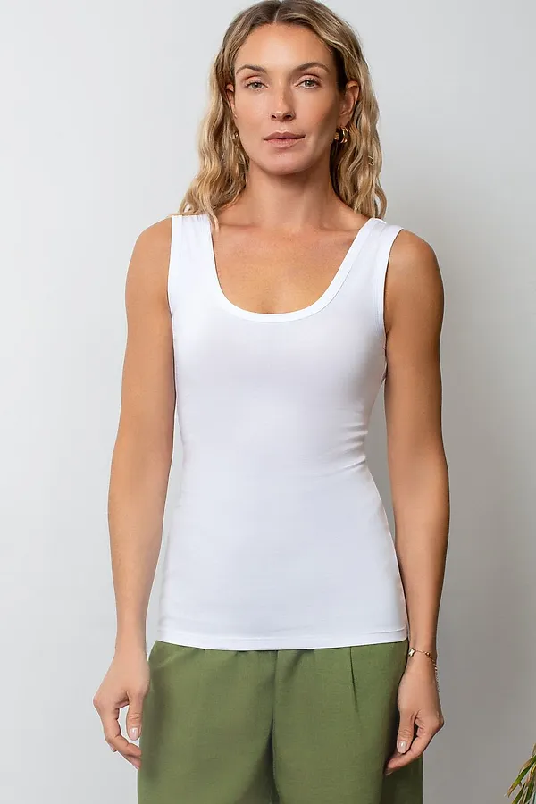 Топ облегающий из премиального хлопка с эластаном VILATTE, белый - фото 2