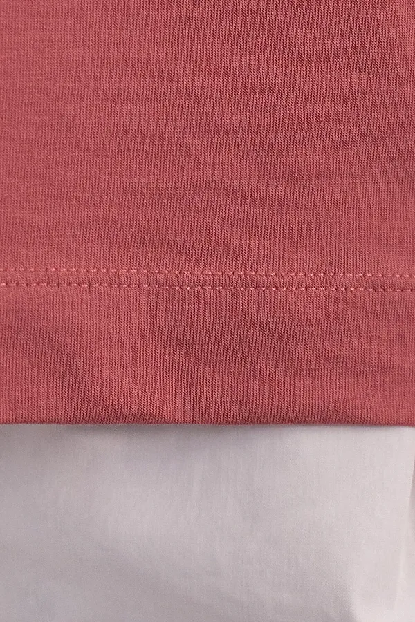 Свободная футболка из премиального хлопка с эластаном VILATTE, т.коралл - фото 2