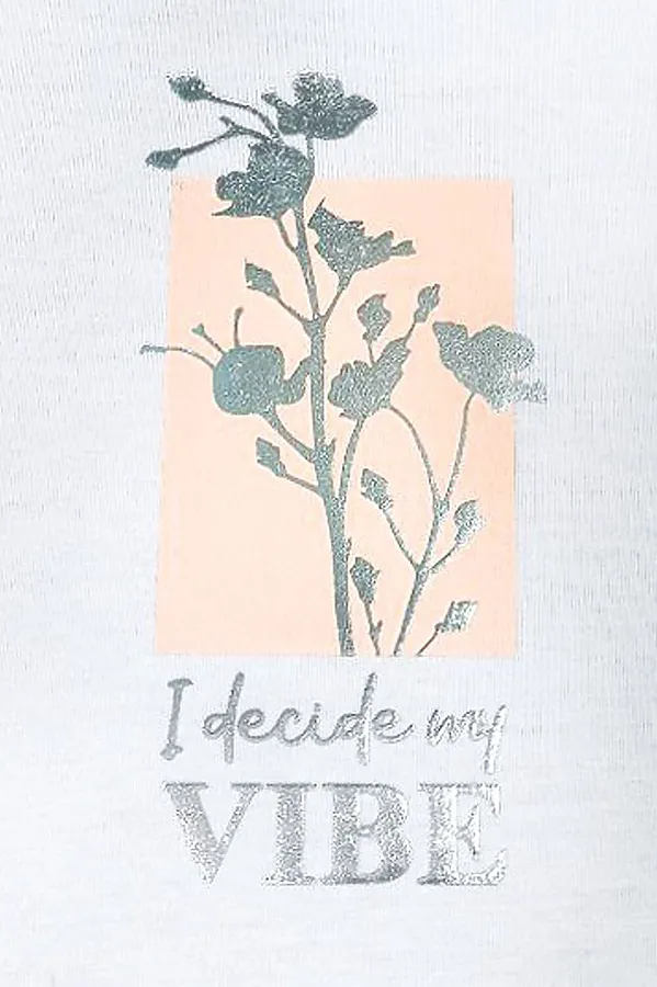 Свободная футболка с принтом из премиального хлопка с эластаном VILATTE, белый_vibe - фото 2