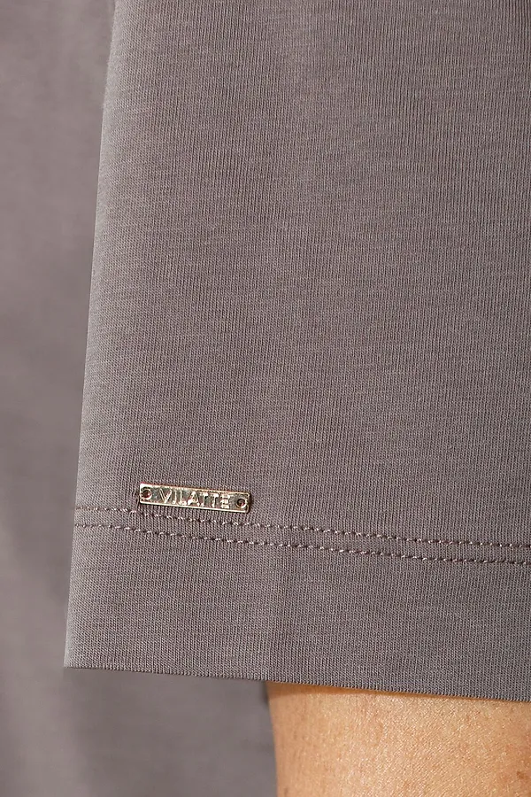 Свободная футболка с принтом из премиального хлопка с эластаном VILATTE, кофе_цветок - фото 2