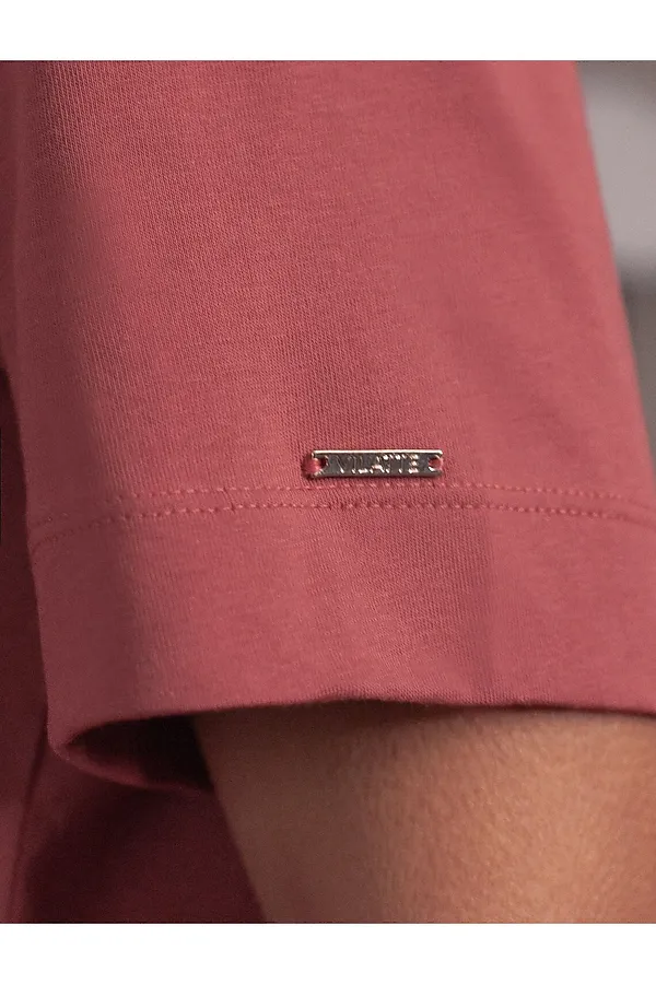 Свободная футболка с принтом из премиального хлопка с эластаном VILATTE, т.коралл_vilatte - фото 2