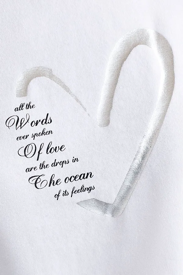 Свободная футболка с принтом из премиального хлопка с эластаном VILATTE, белый_сердце - фото 2