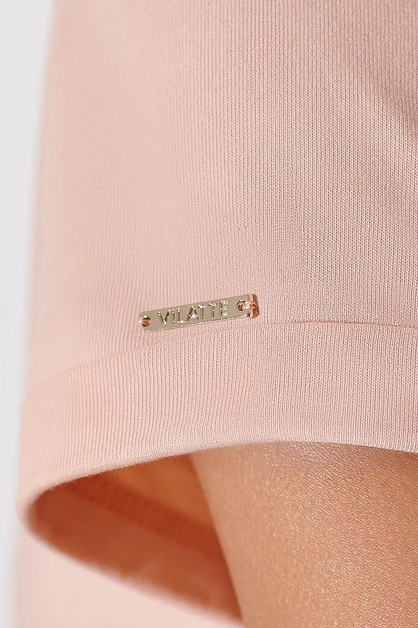 Свободная футболка с принтом из премиального хлопка с эластаном VILATTE, пудра_сердце - фото 2